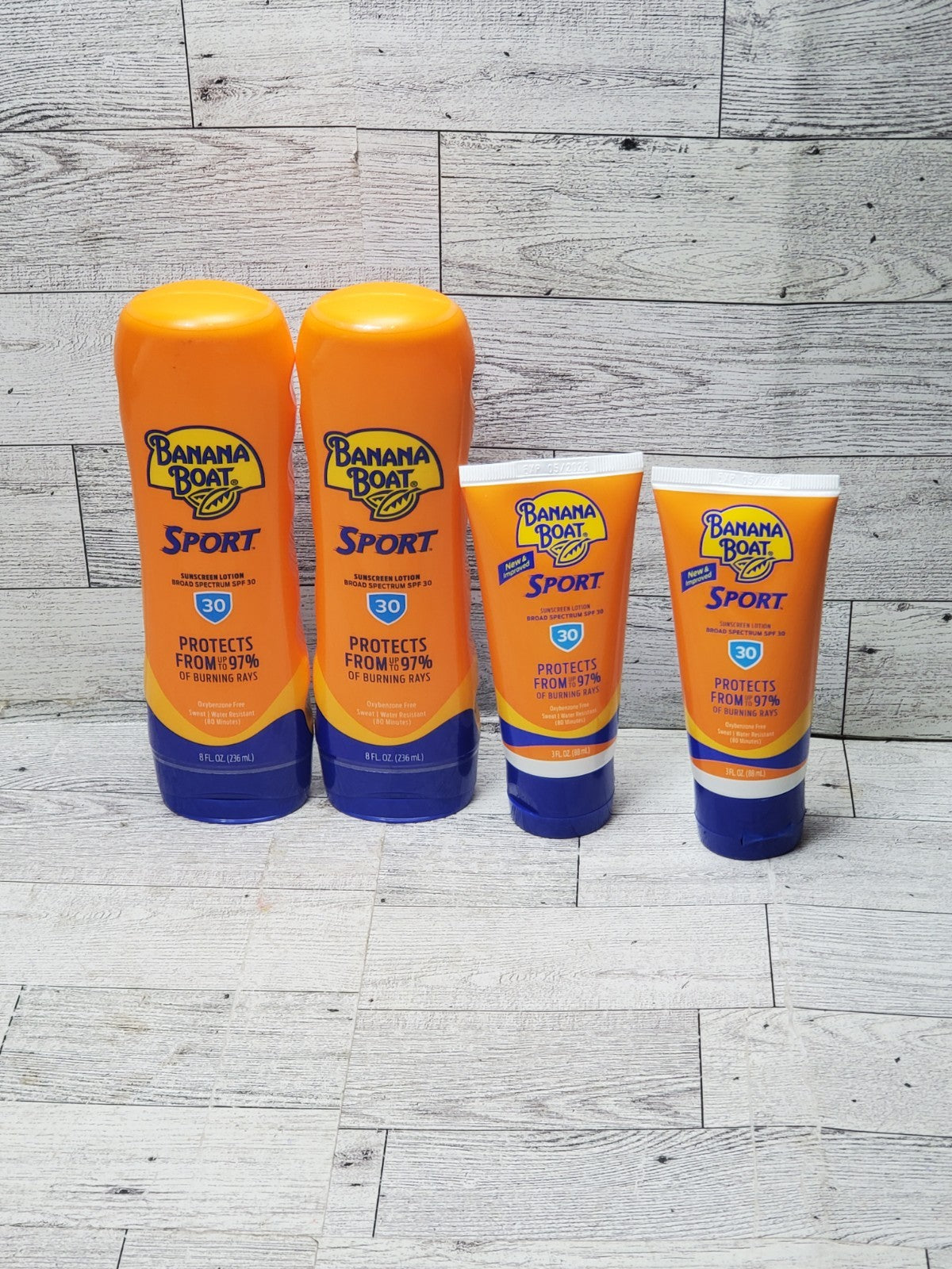 Sunscreen Lotion SPF 30 - Pack of 4, Water-Resistant Sun Protection