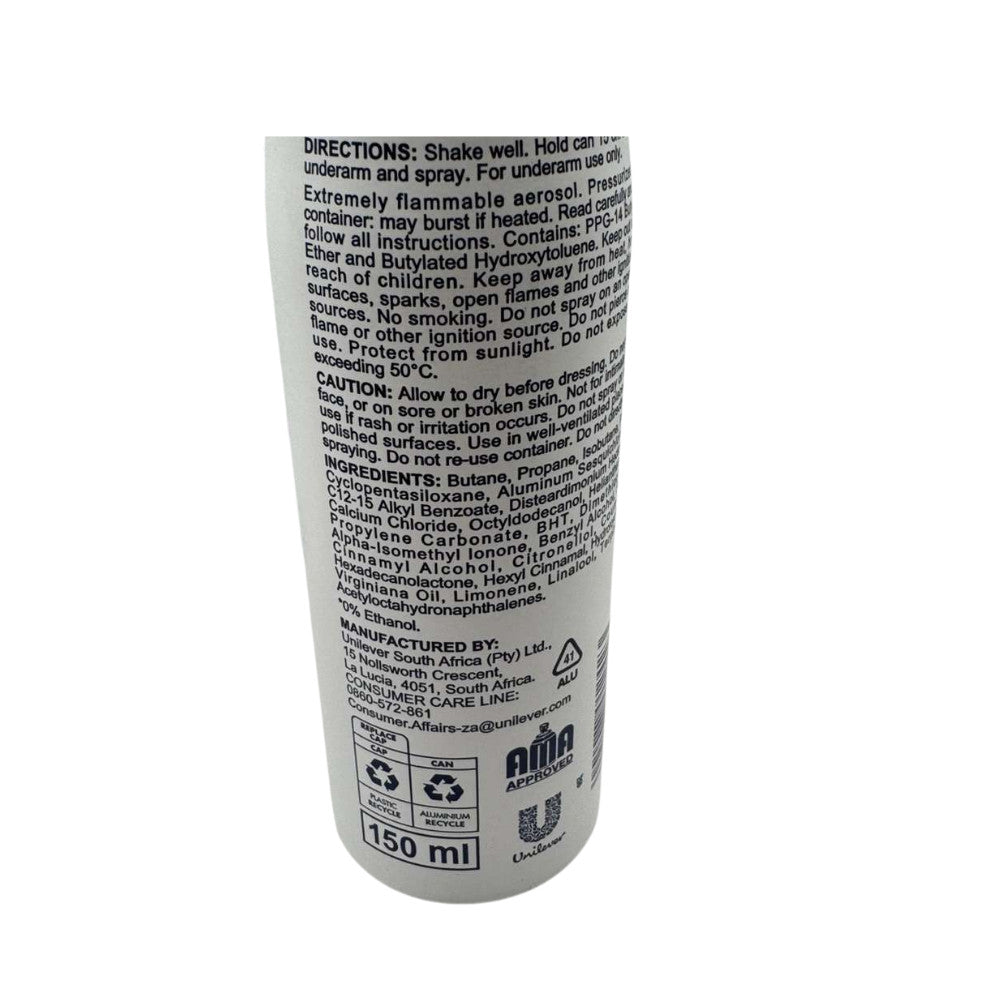 6 Pack Dove Cucumber Deodorant Body Spray - 150ml Long-Lasting Freshness