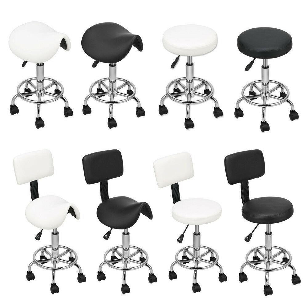 Adjustable Hydraulic Swivel Bar Stool with Backrest for Salon & Spa