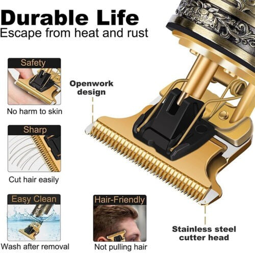 Cordless Hair Clippers for Men with Adjustable Trimmer, Rechargeable Barber Razor