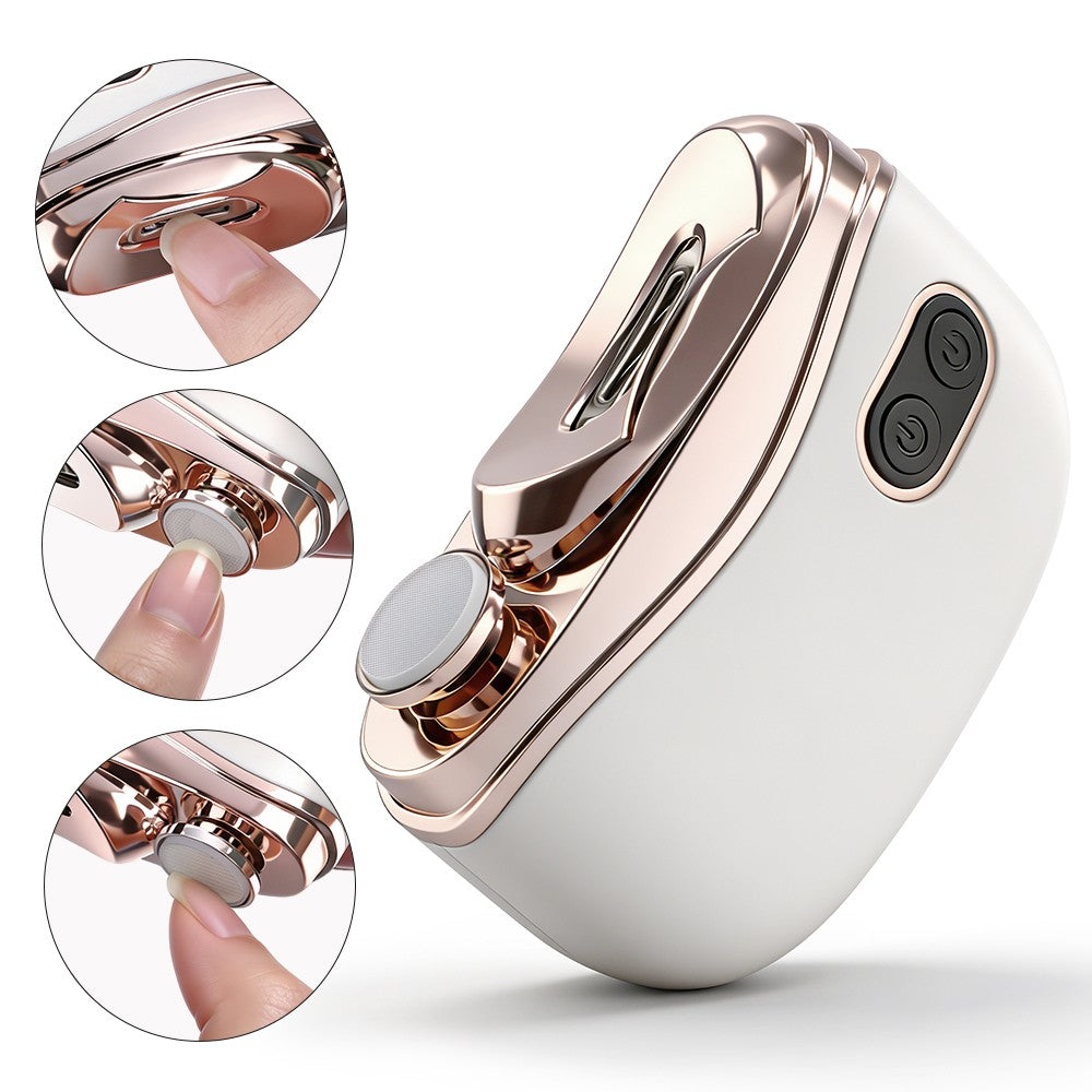 Electric Nail Clipper 2-in-1 Trimmer with LED Light & Adjustable Speeds