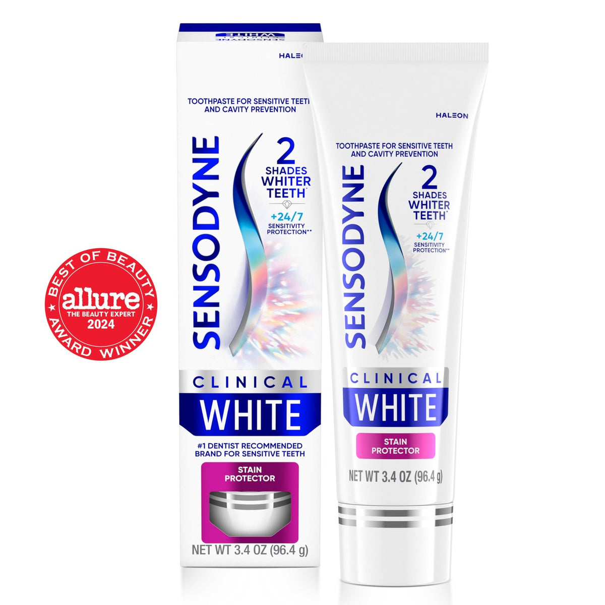 Sensodyne Clinical White Toothpaste 3.4 Oz for Sensitive Teeth & Stain Protection