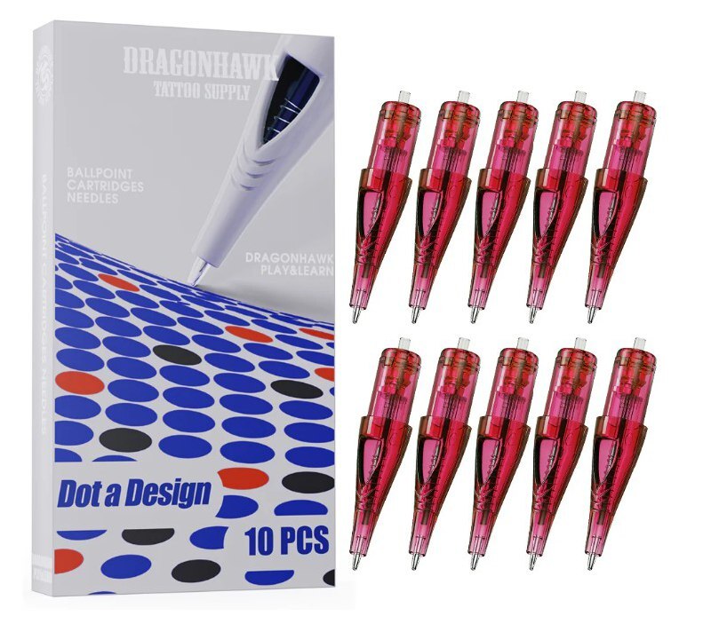 Dragonhawk Ballpoint Cartridges – 10pcs Pack for Ballpoint Pen Refills (Mixed Colors)
