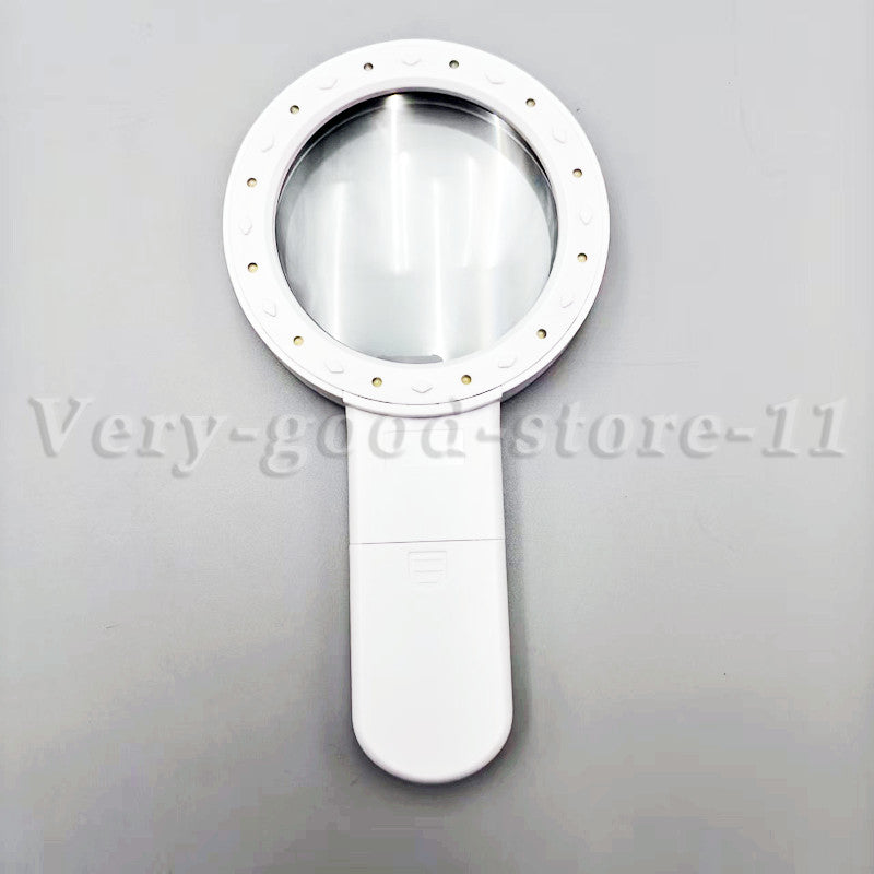 30X Handheld Magnifying Glass with 12 LED Lights for Reading & Inspection