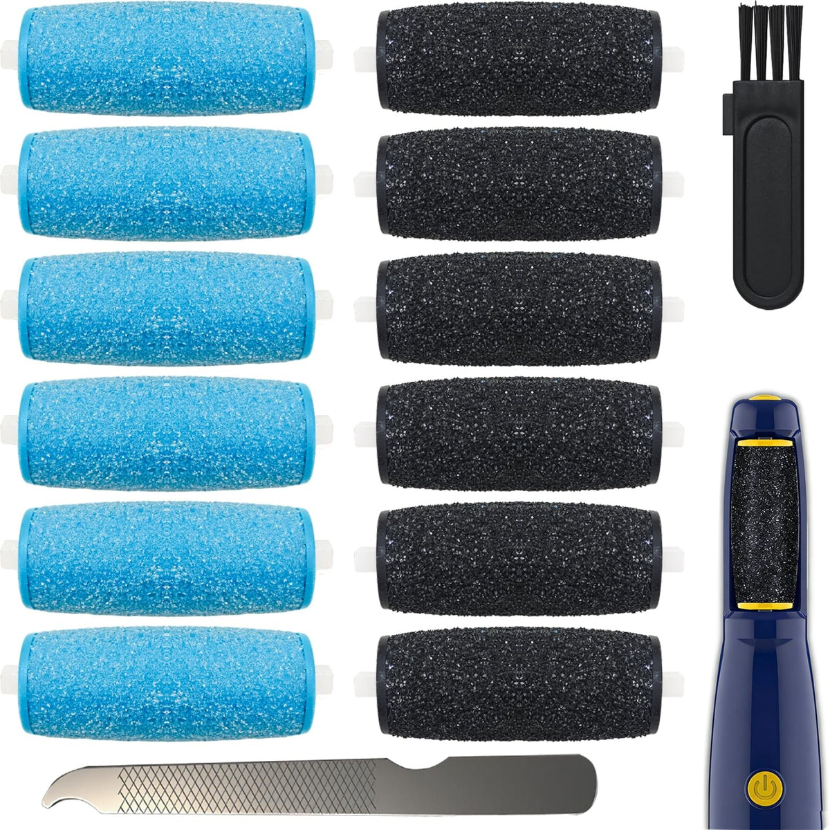 Replacement Foot File Rollers for Amope Pedi-Perfect & Callus Removers - 12 Pcs