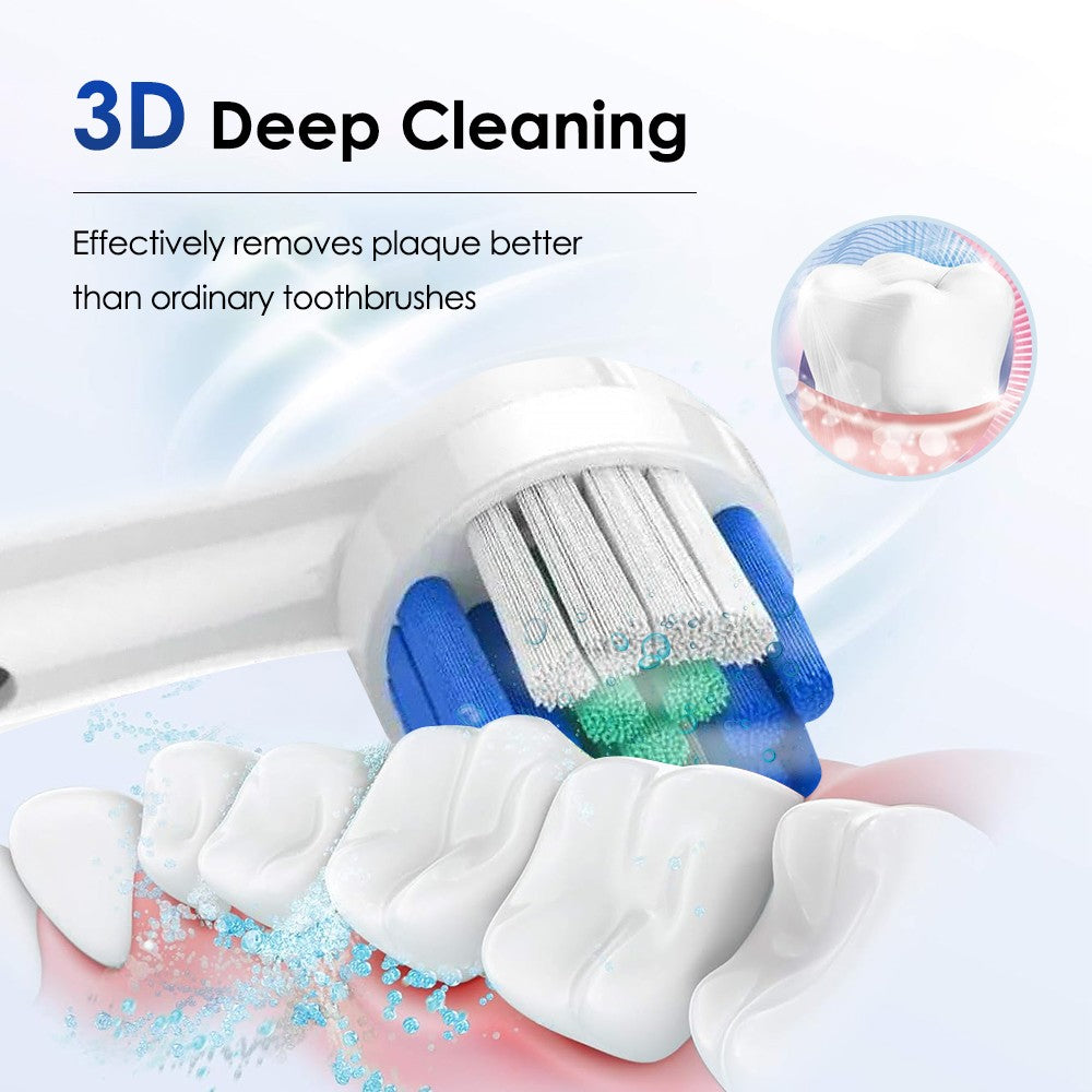 Rechargeable Electric Toothbrush with 4 Brush Heads, 5 Modes, Timer & USB