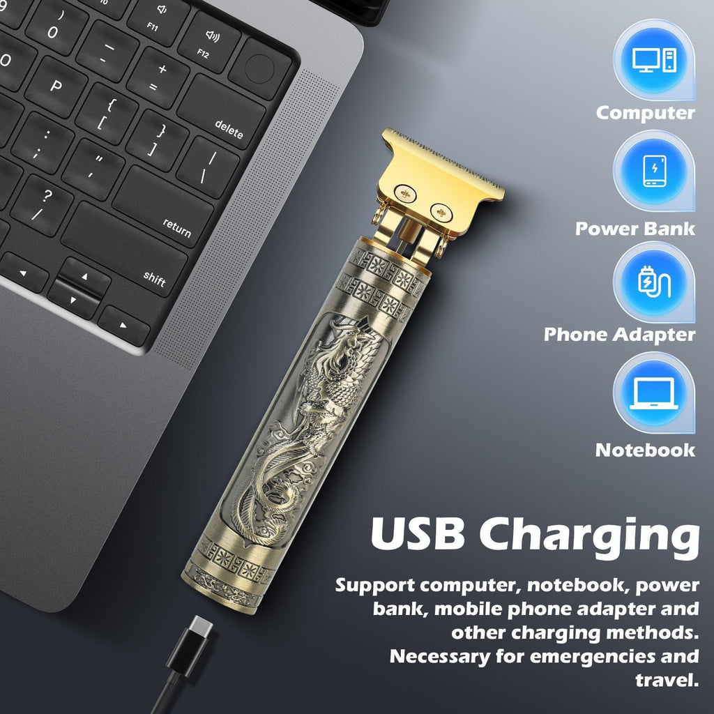 Cordless Professional Men Hair Clipper & Beard Trimmer with USB Charging - Quiet & Ergonomic