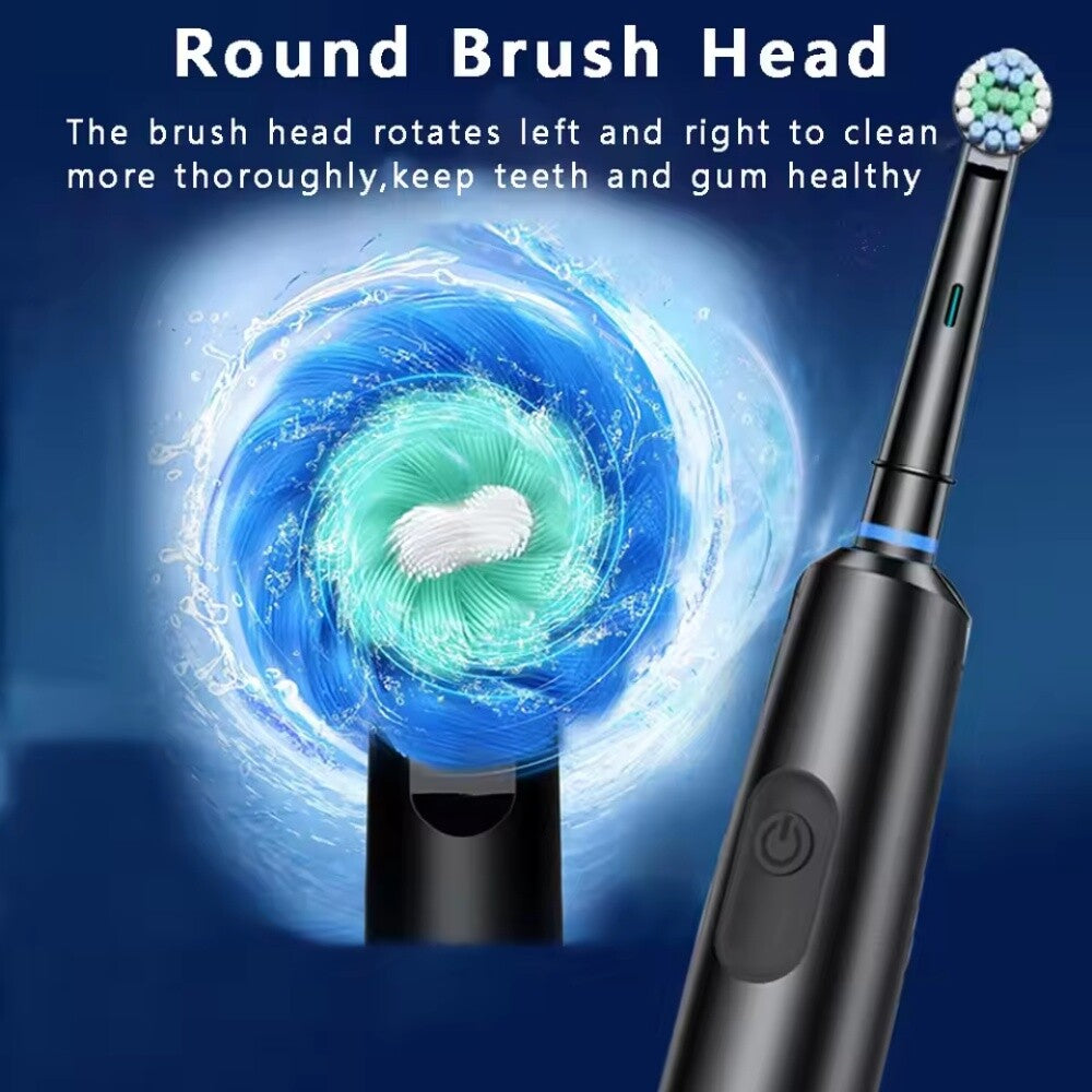 Rechargeable Electric Toothbrush with 5 Modes & 4 Brush Heads, USB Charging