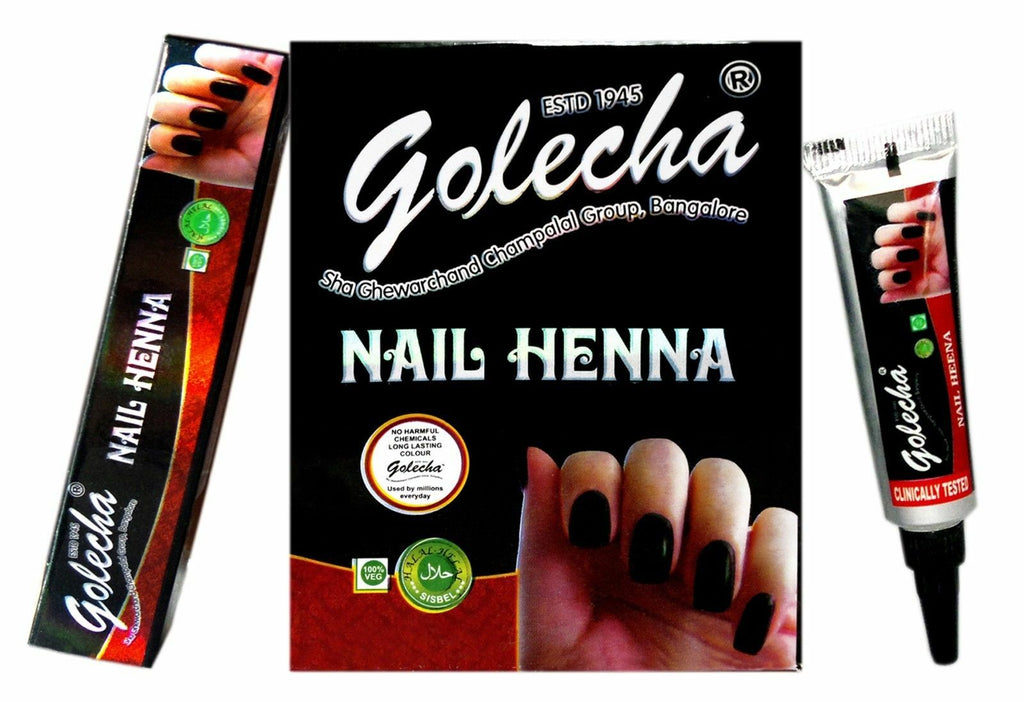 Nail Art Henna Kit - Golecha Black Small Tubes, 12 Count