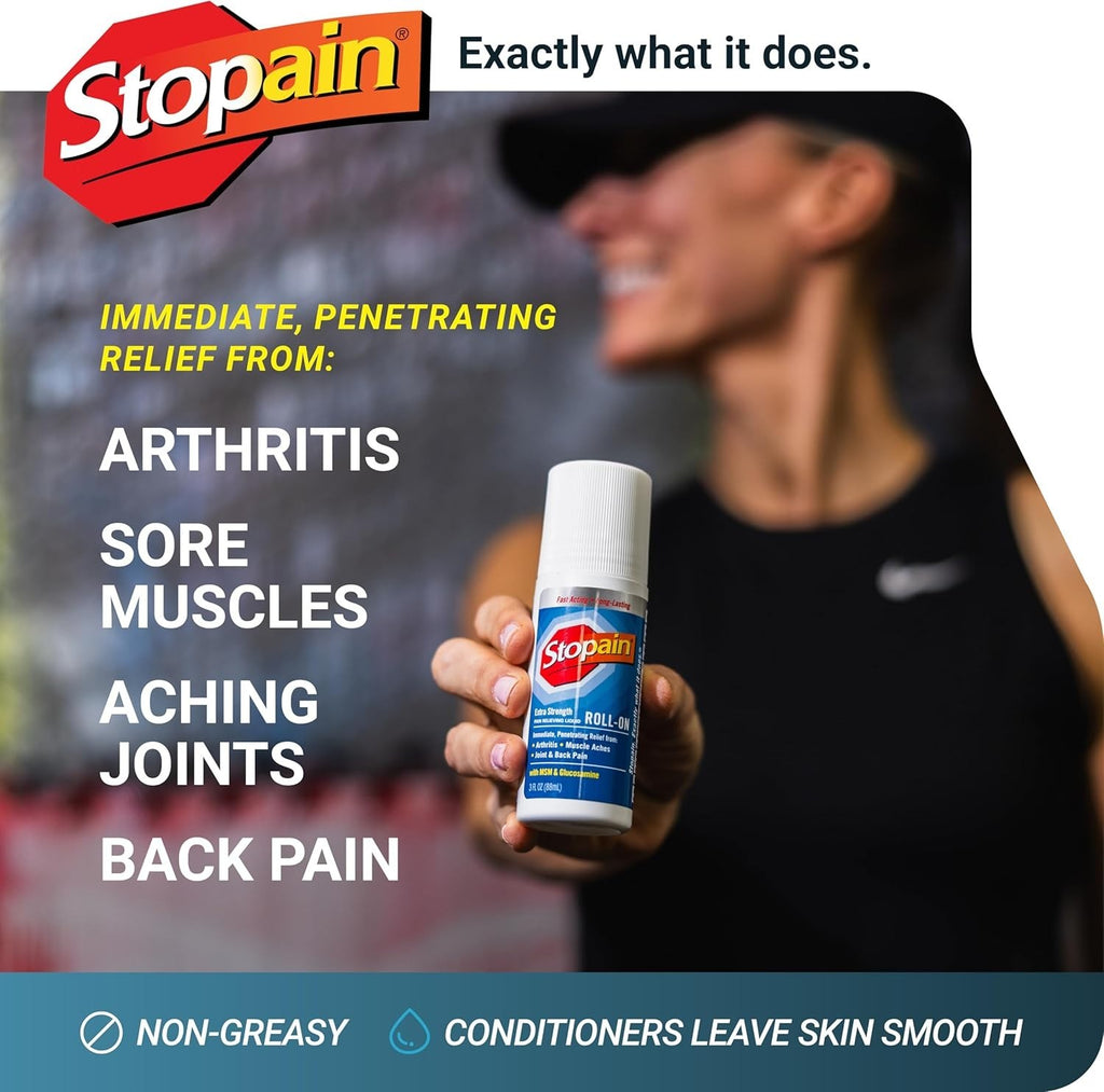 Max Strength Pain Relief Roll-On Gel for Muscles and Joints 3oz - 3 Pack
