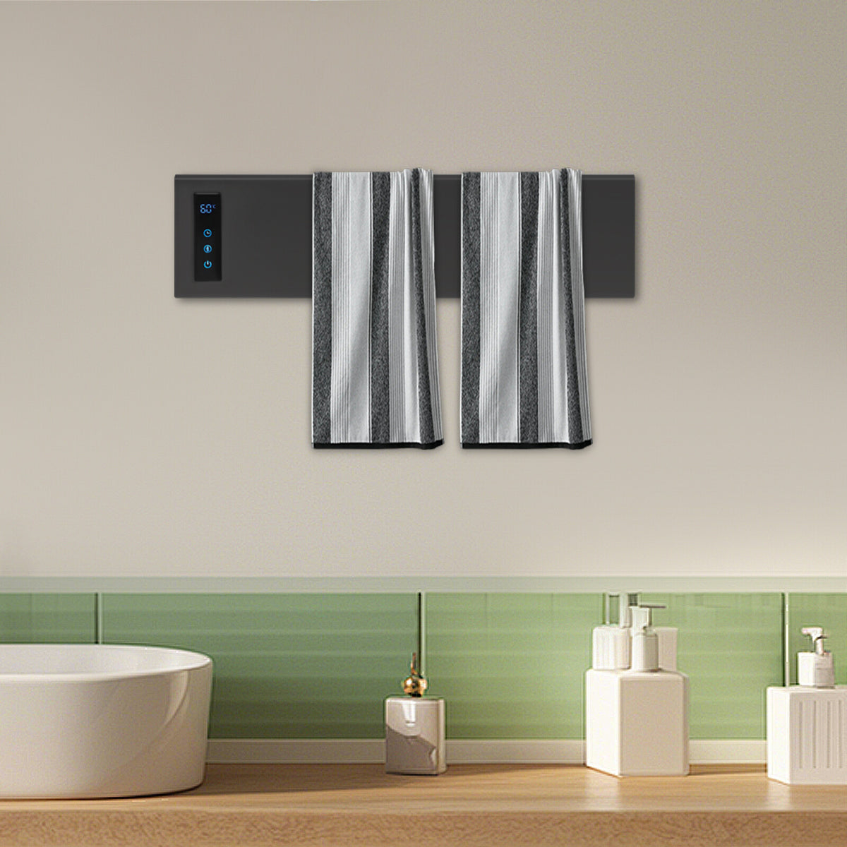 Wall-Mounted Electric Towel Warmer with Adjustable Temperature and Timer