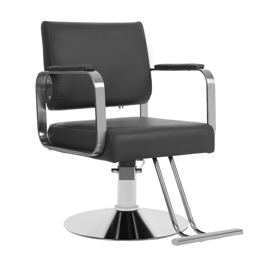 Rotatable Barber Chair Salon Chair with Adjustable Height and Durable Steel Frame