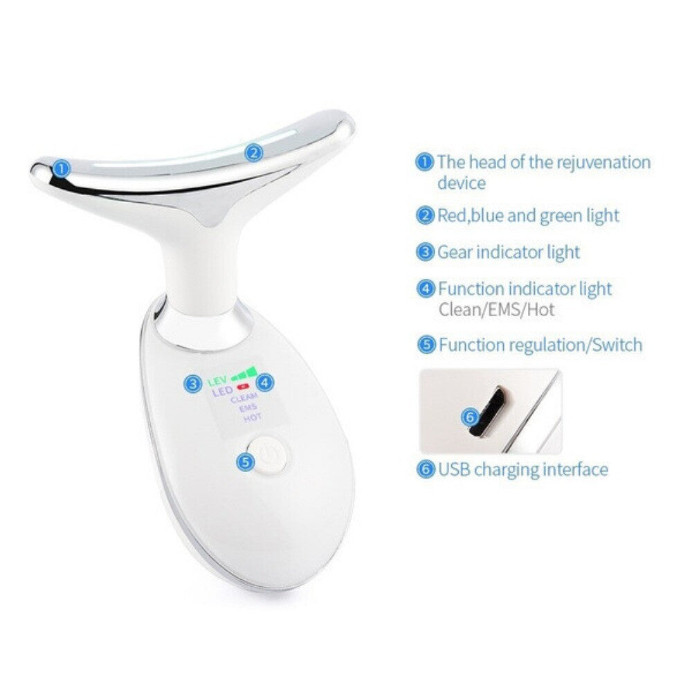 Neck Face Lifting Massager Device LED Anti-Wrinkle Skin Tightening for Double Chin
