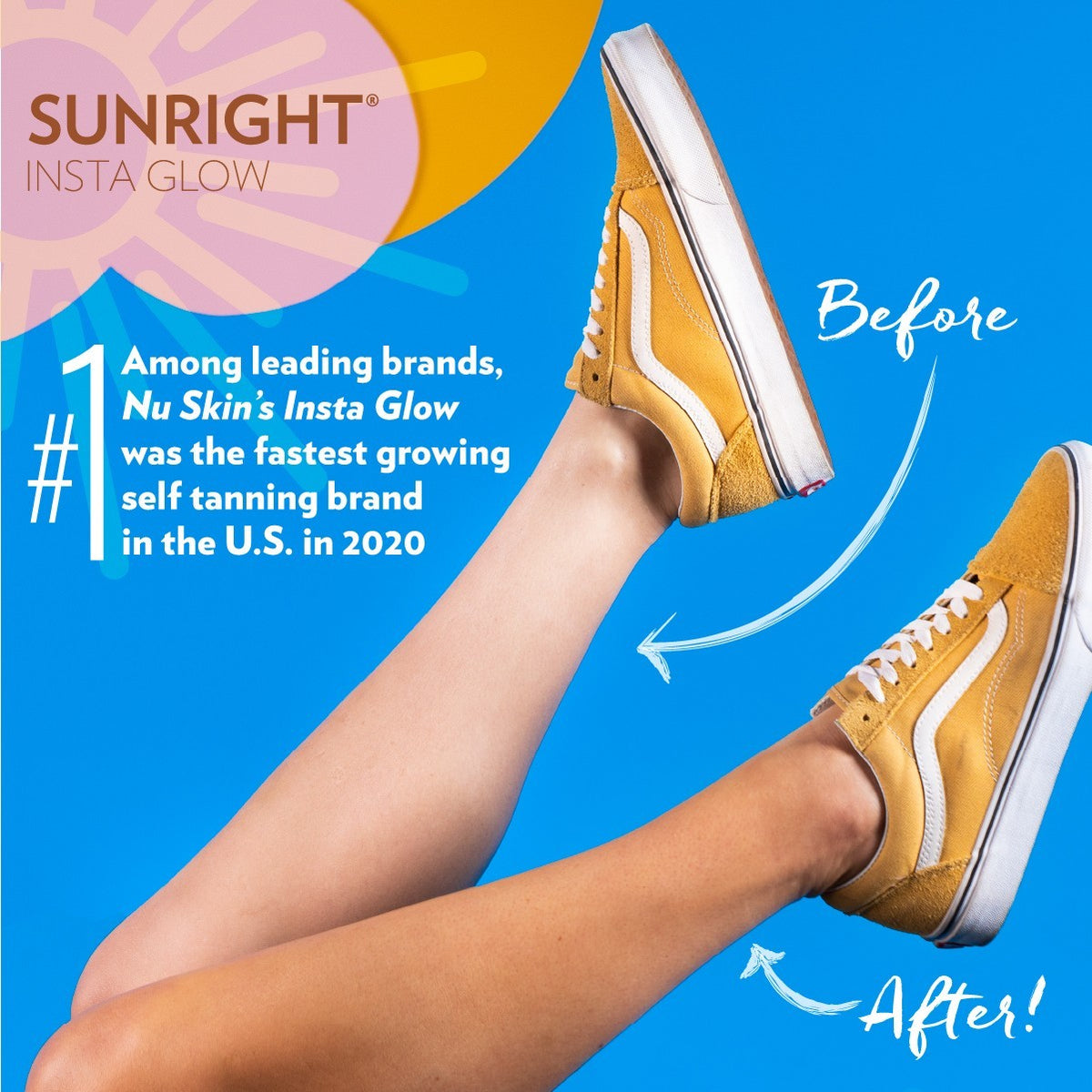 Self Tanning Gel - Sunright Insta Glow Tinted Self Tanner with Low Odor 01/2028