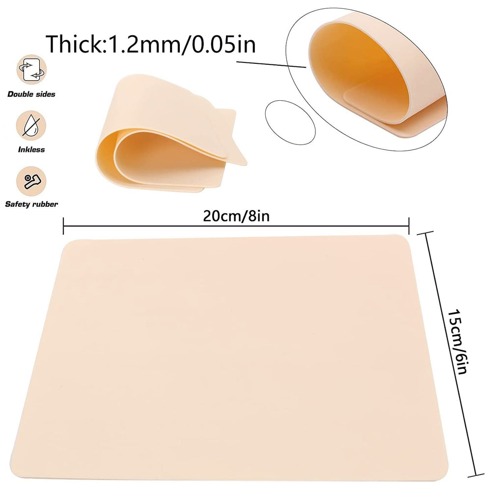 5 Pcs Blank Tattoo Practice Skin Double-Sided 8x6 in – Reusable Faux Skin for Tattoos, Brows, Liner