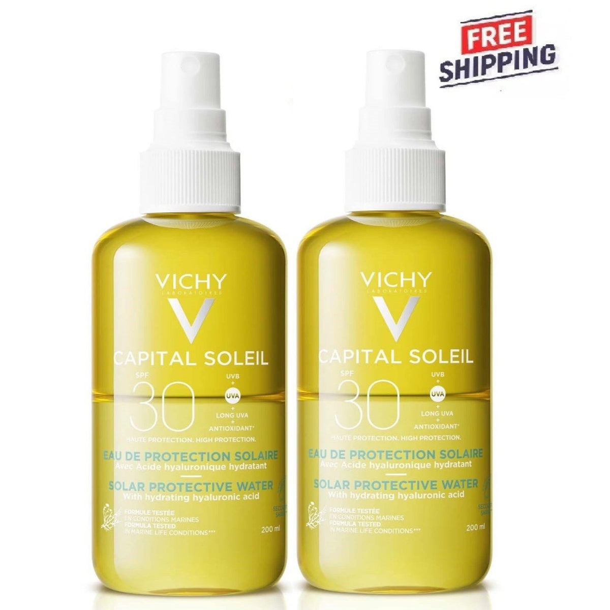 SPF 30 Sun Protection Water Spray with Hyaluronic Acid - 2 Pack 200ml