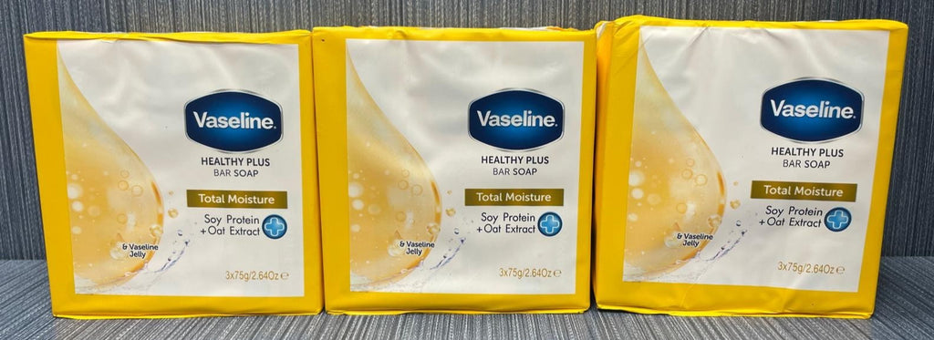 Vaseline Total Moisture Bar Soap Pack of 9 Soy Protein & Oat Extract