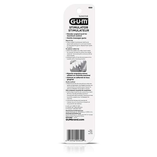 GUM Stimulator with Rubber Tip and Long Handle for Gum Massage and Oral Care