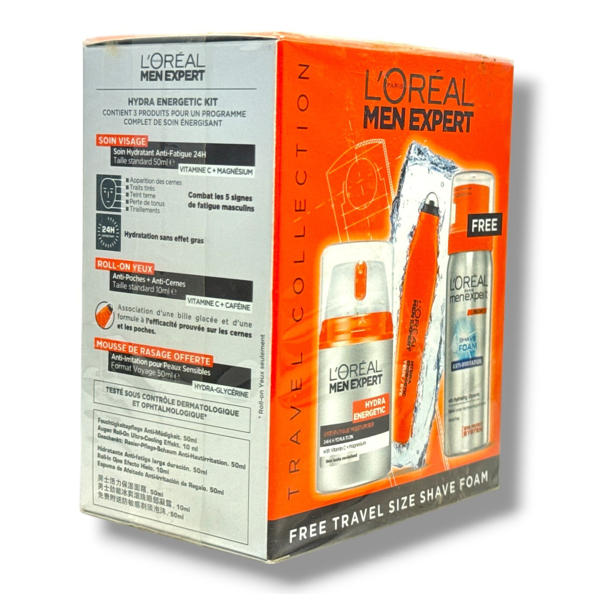 L'Oréal Men Expert Hydra Energetic Travel Shave Foam Kit - 3 Pieces