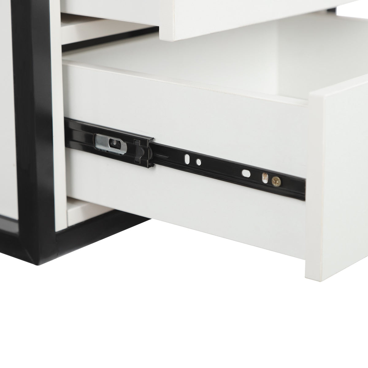 2-Drawer Wall-Mounted Salon Storage Cabinet 40x30x48cm Black & White