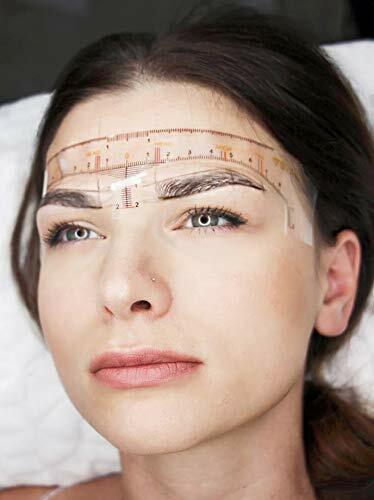 Eyebrow Measuring Ruler Sticker - 50pcs PMU Mapping Kit for Microblading