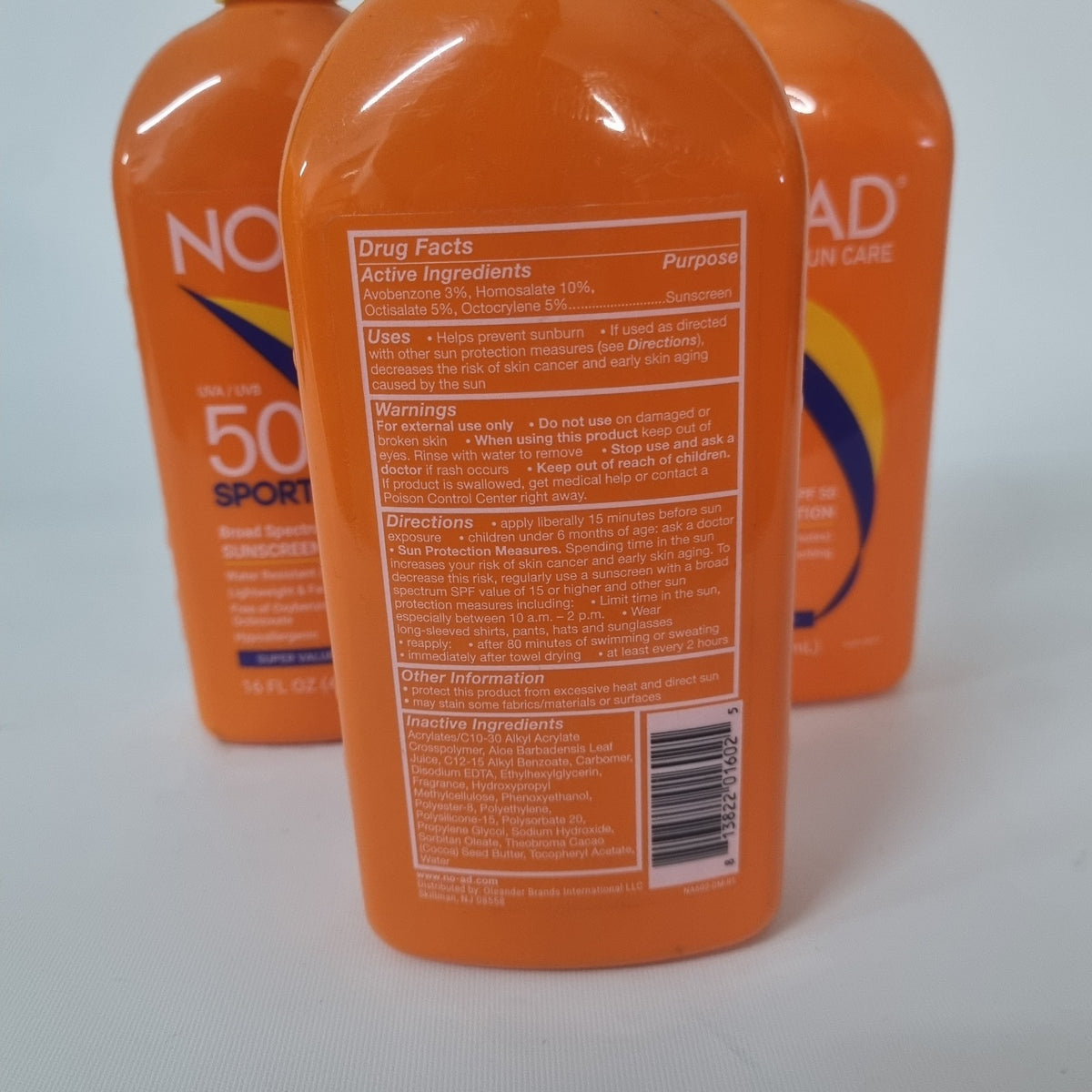 Sport Sunscreen Lotion SPF 50 - 16 fl oz Pack of 3, Water-Resistant Sun Protection