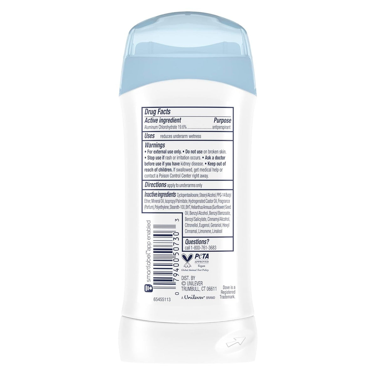 Dove Invisible Solid Antiperspirant Deodorant Stick for Women - 2.6 oz Pack of 2