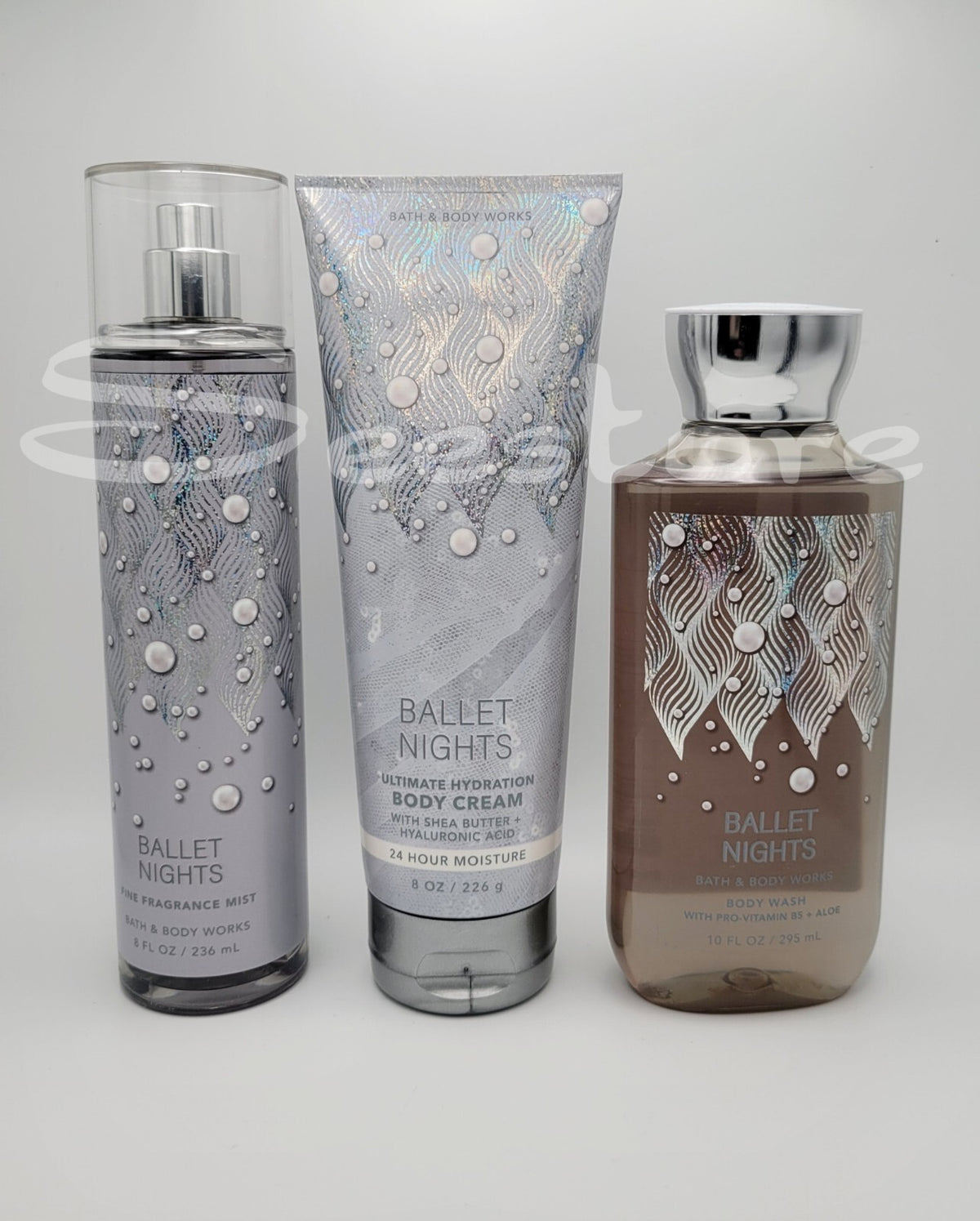 Bath & Body Works Ballet Nights Fragrance Body Mist Shower Gel & Body Cream Set of 3