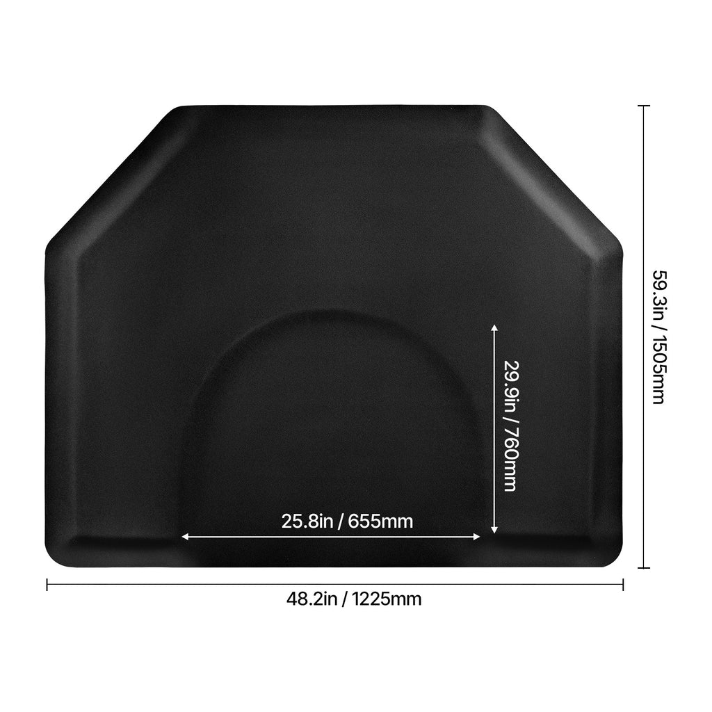 Anti-Fatigue Salon Floor Mat 4x5 ft with 1/2-Inch Foam for Hair Stylist Comfort