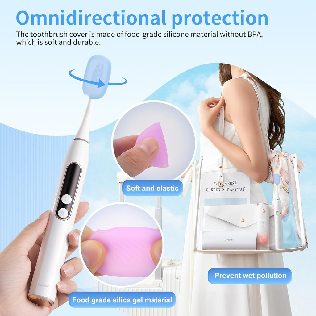 Silicone Toothbrush Covers - Secure Fit for Manual & Electric Brushes