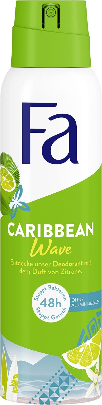 Deodorant Spray Caribbean Wave Lemon 150ml - Long-Lasting Freshness