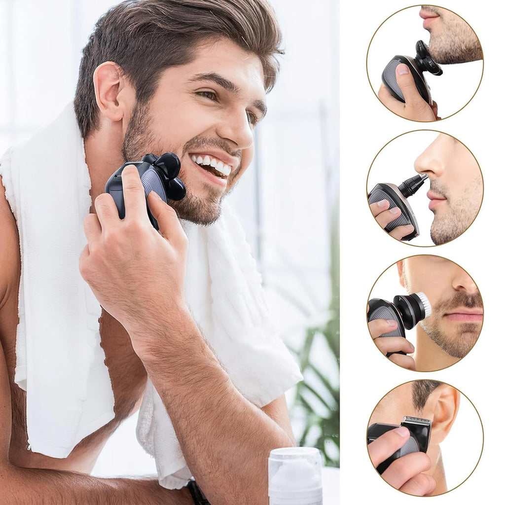 Rechargeable Waterproof Bald Shaver with 5D Floating Heads - Men’s Grooming Tool