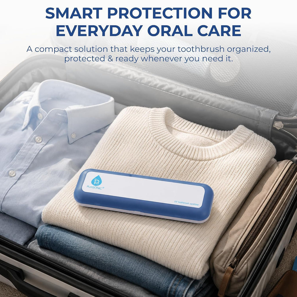 Portable UV Toothbrush Sanitizer Case for Travel and Home