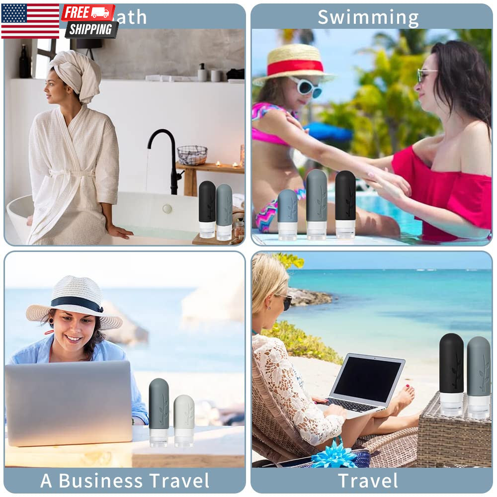 TSA Approved Silicone Travel Bottles Set with Leak-Proof Containers & Accessories