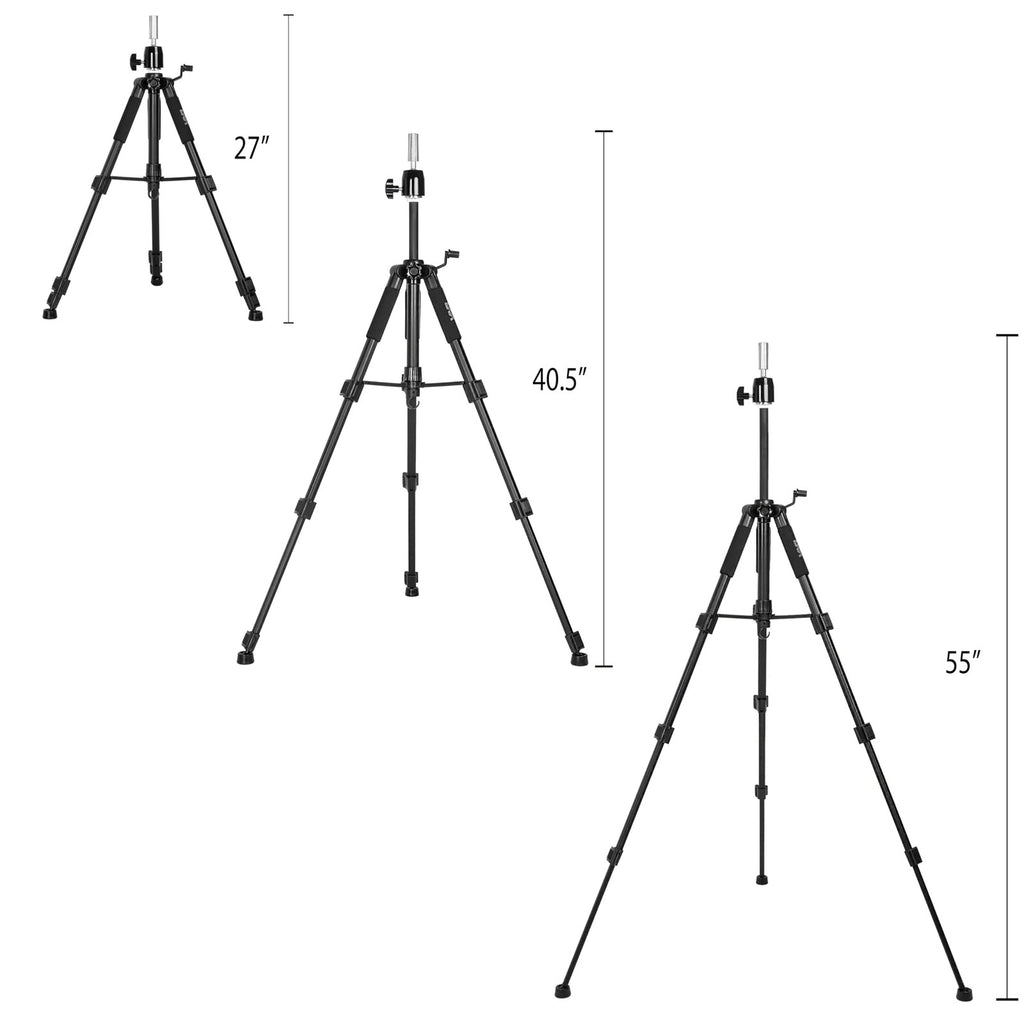 55-Inch Heavy Duty Mannequin Tripod Stand with Adjustable Height and Canvas Block Support