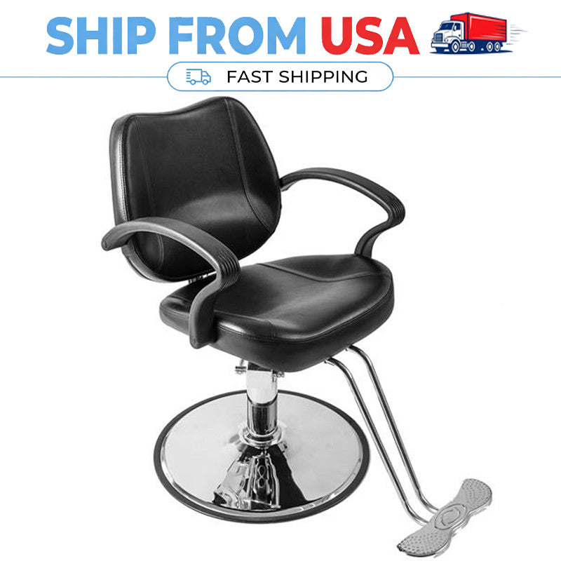 Adjustable Hydraulic Barber Chair for Salon & Spa Black
