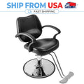Adjustable Hydraulic Barber Chair for Salon & Spa Black