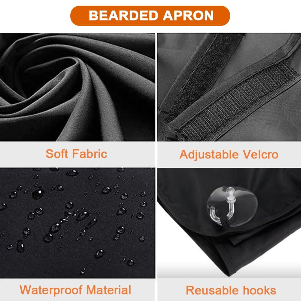 Men's Beard Grooming Apron - Reusable Beard Bib for Shaving & Trimming