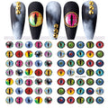2pcs Dinosaur Eye Nail Stickers 3D Dragon Cat Eye Nail Art Decals
