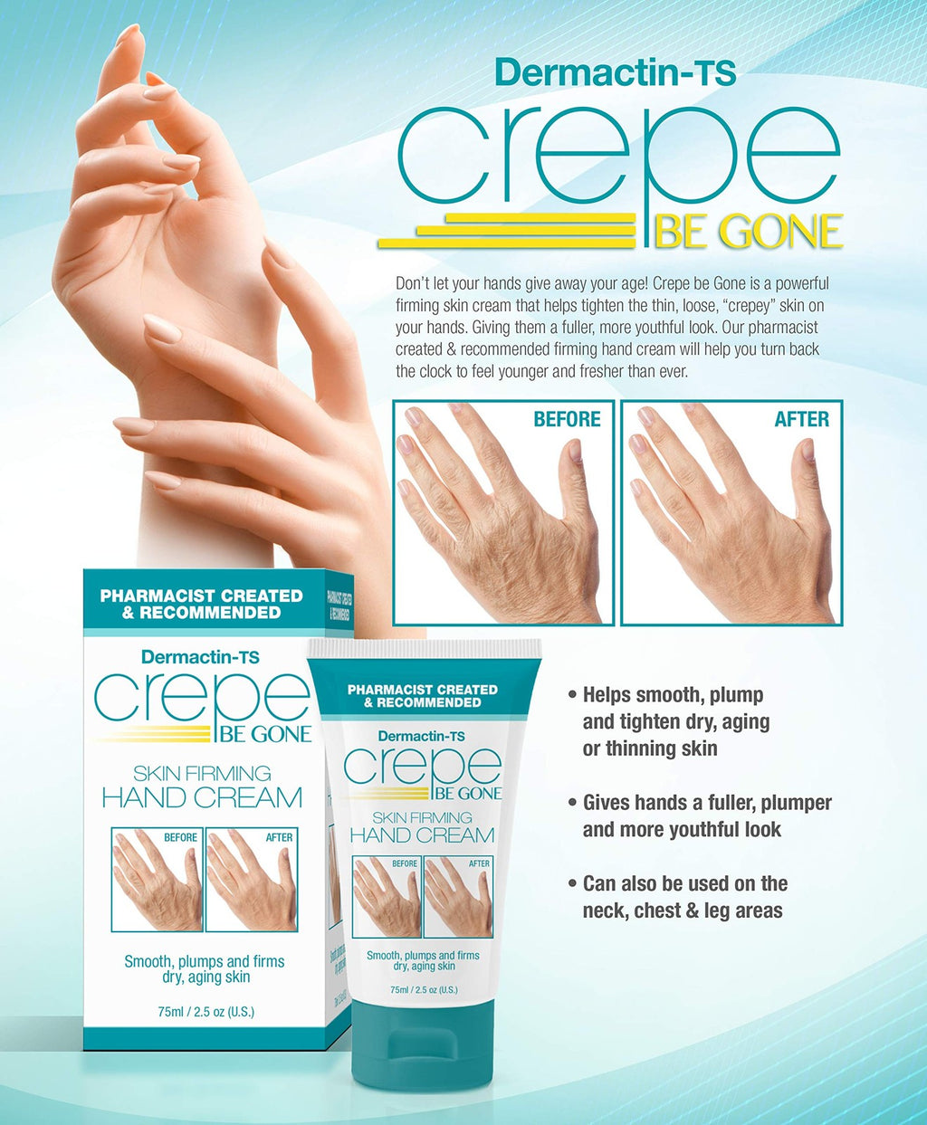 Anti-Aging Hand Cream with Firming & Moisturizing Benefits - 2.5 oz