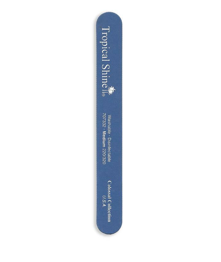 Tropical Shine Blue Nail File Set 220/320 Grit, Washable & Disinfectable, 8.5 x 1 Inches