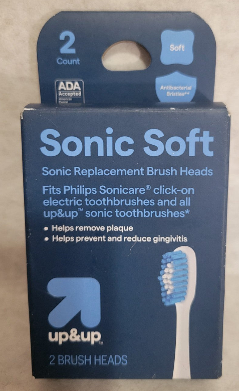 Up & Up Sonic Soft Replacement Brush Heads 2-Pack for Electric Toothbrushes