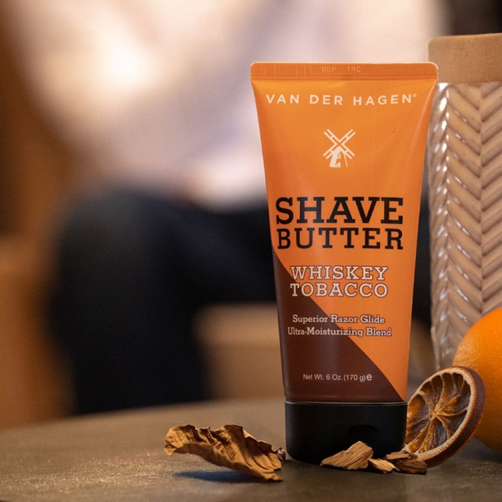Van Der Hagen Whiskey Tobacco Shave Butter 6 oz - Masculine Grooming