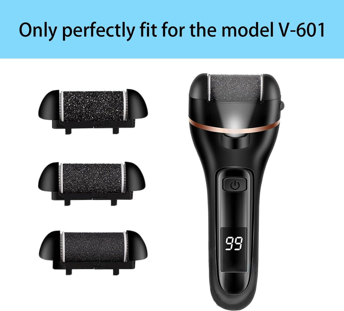 Extra Coarse Refill Rollers for Electric Foot Callus Remover V-601 - 3 Pack