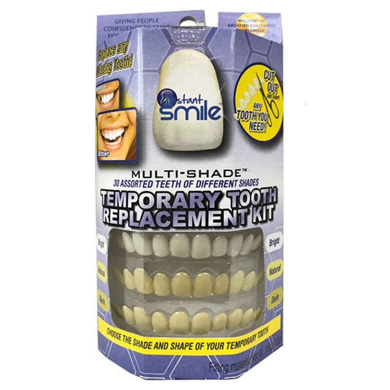 Temporary Tooth Replacement Kit 3 Shades - 30 Teeth, Fitting Beads & Tools