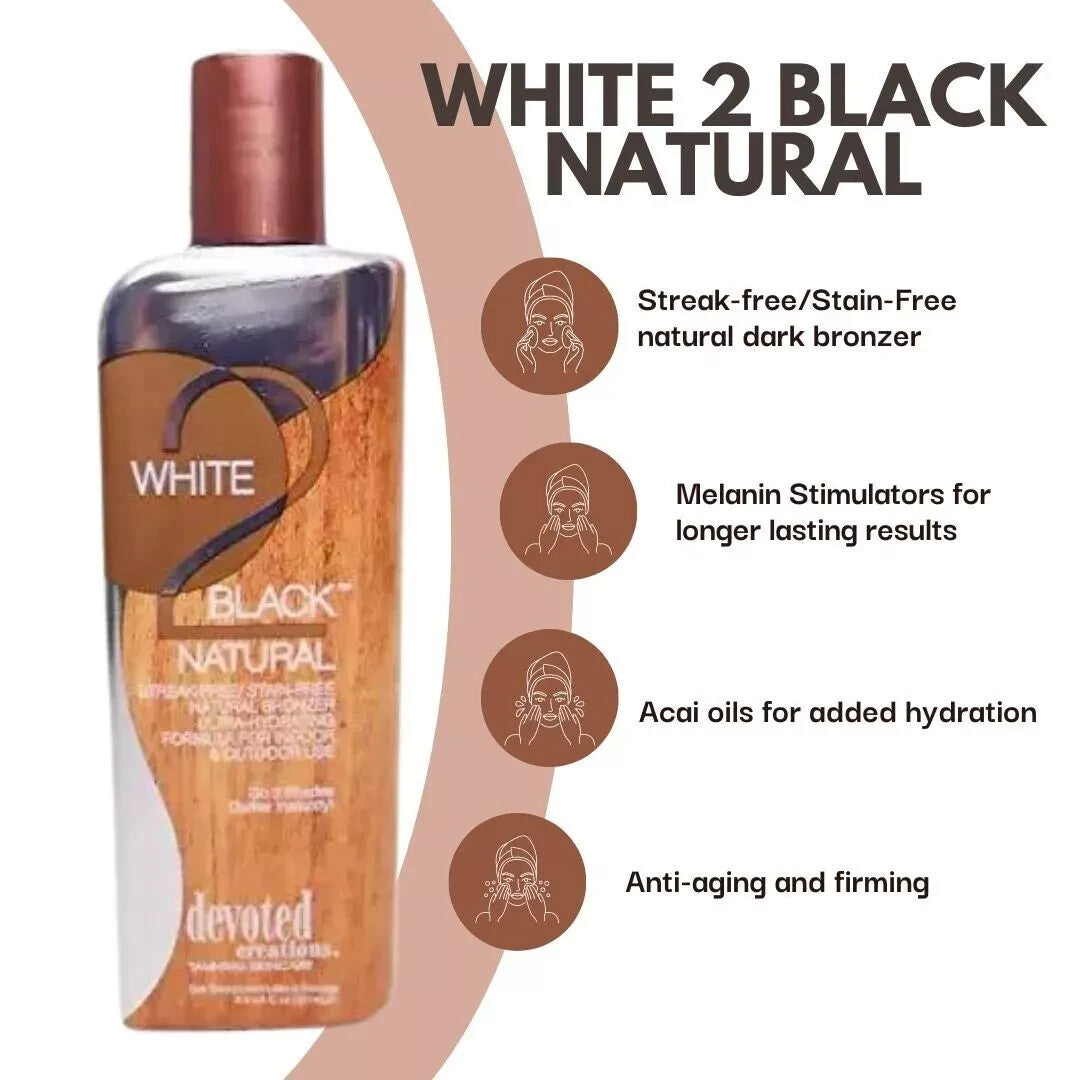 Indoor & Outdoor Tanning Lotion with Bronzer - 8.5oz White 2 Black