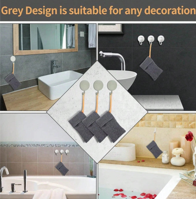 Exfoliating Mesh Soap Saver Bags Set of 2 with Hanging Cord