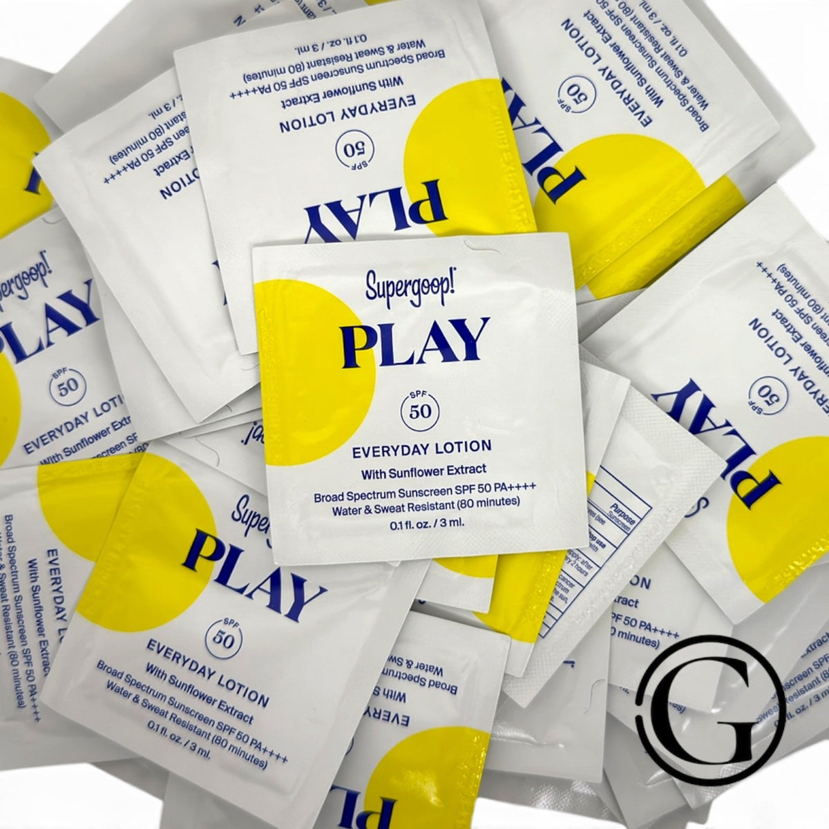 50 Pack SPF 50 Sunscreen Lotion Samples with Sunflower Extract - Travel Size