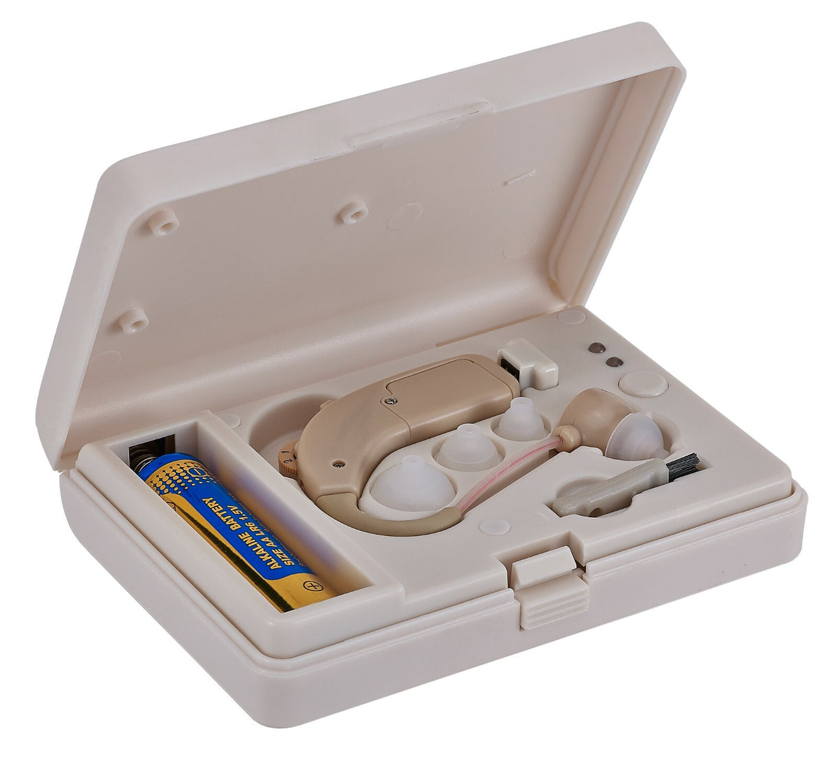Rechargeable Behind-The-Ear Hearing Amplifier with Noise Reduction & AC Adapter