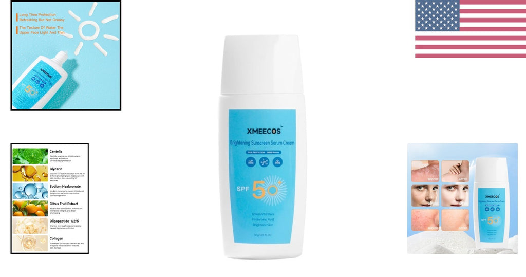 Broad Spectrum SPF 50 Sunscreen with Hydrating Ceramides & Collagen - Water-Resistant, Non-Greasy, Travel Size